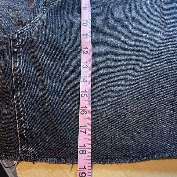 High-Waisted Button-Fly O.G.Straight Raw-Hem Jean Skirt Size 12 - Picture 9 of 10